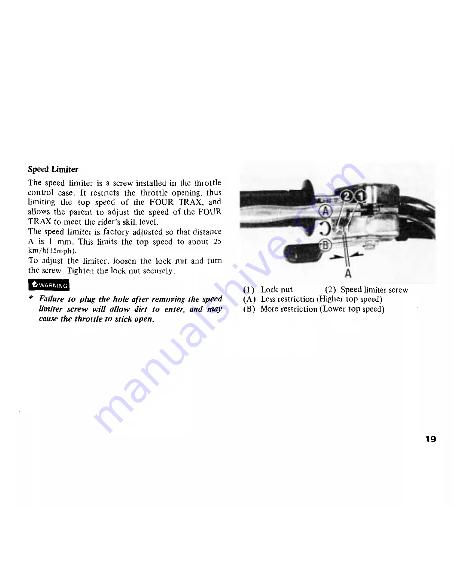 Honda 1986 FOUR TRAX 70 Owner'S Manual Download Page 23