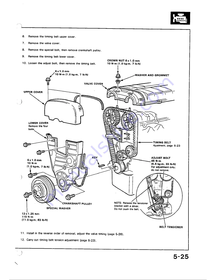 Honda 1988 Civic Coupe CRX Скачать руководство пользователя страница 71