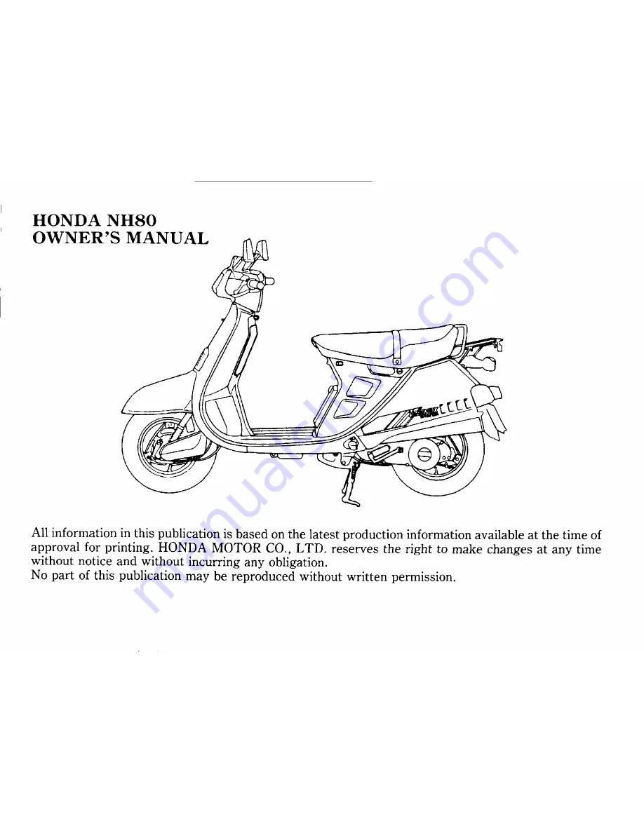 Honda 1988 NH80 Скачать руководство пользователя страница 5