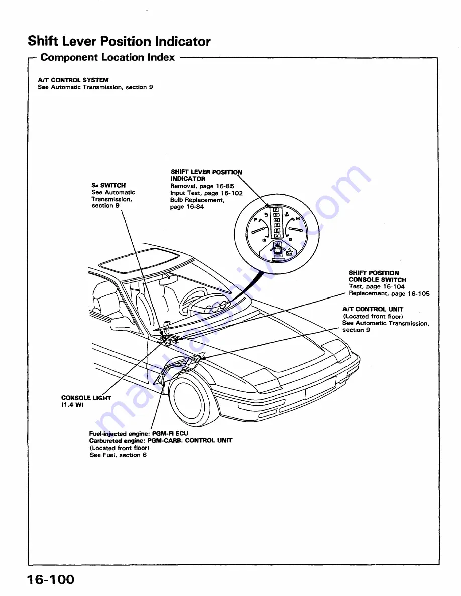 Honda 1988 Prelude Series Owner'S Manual Download Page 850