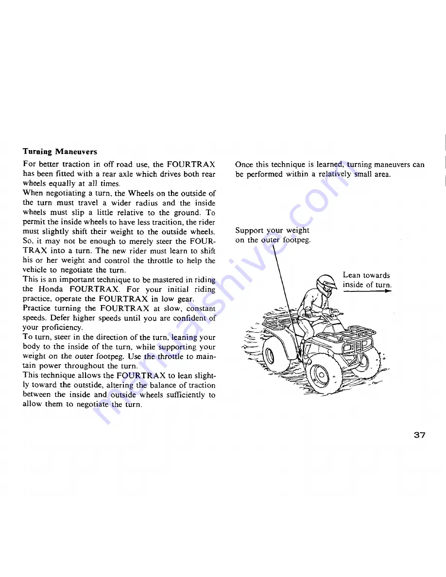 Honda 1988 TRX300 Owner'S Manual Download Page 41