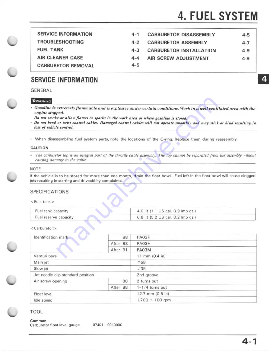 Honda 1988 Z50R Service Manual Download Page 33