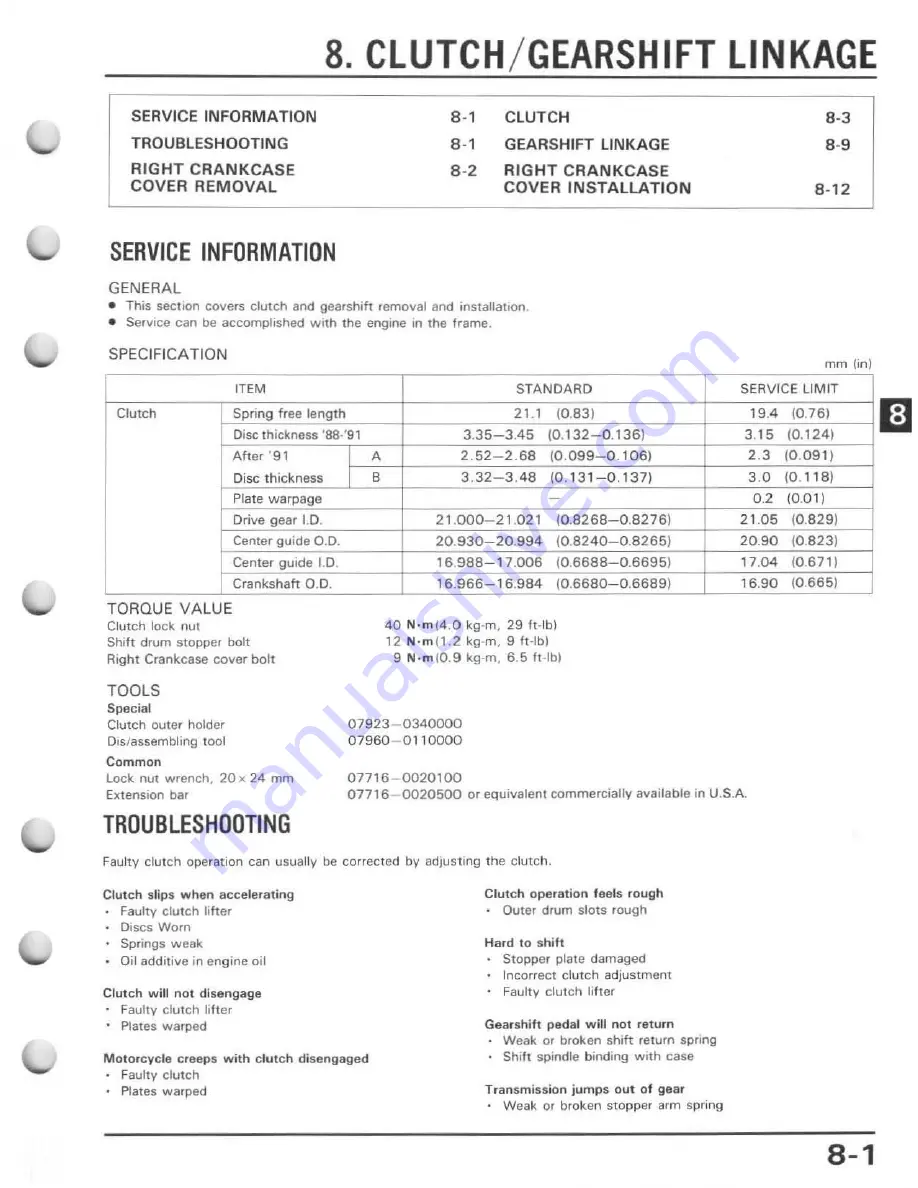 Honda 1988 Z50R Service Manual Download Page 73