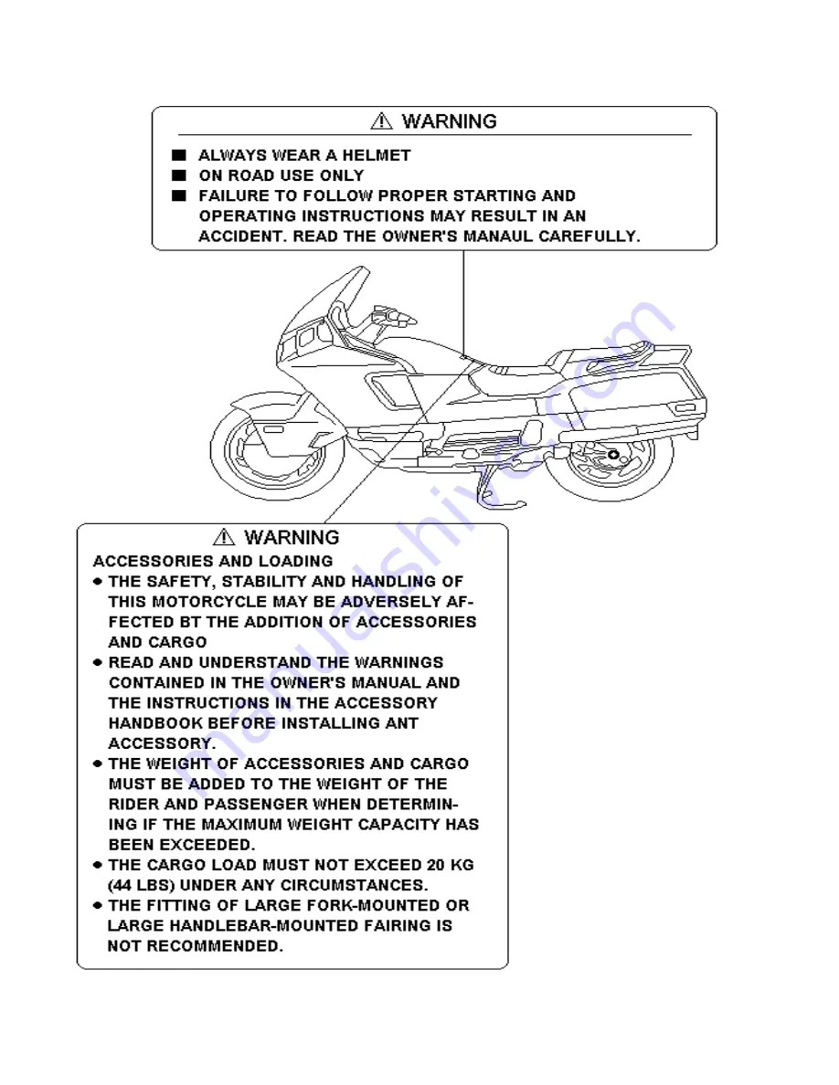 Honda 1989 PACIFIC COAST PC800 Owner'S Manual Download Page 7