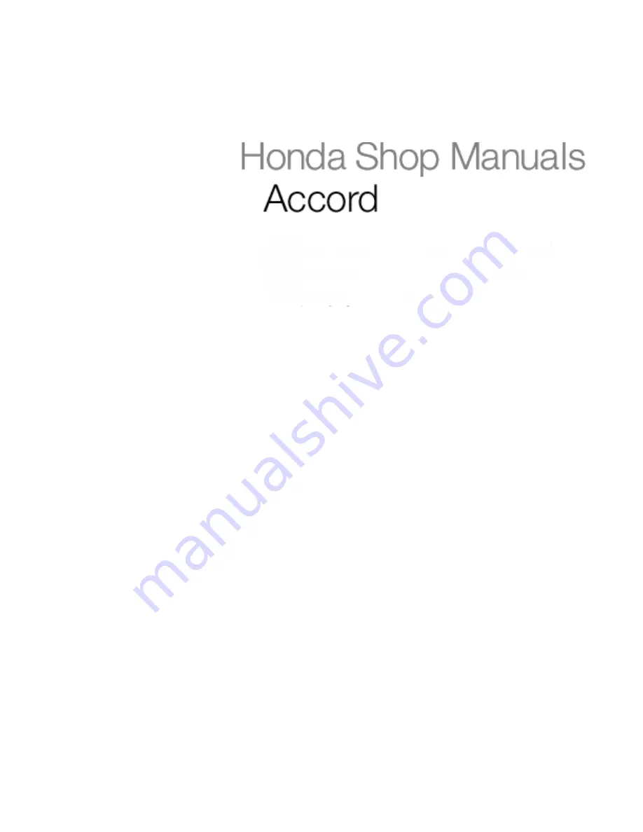 Honda 1991 Accord Aero Deck
1992 Accord Repair Manual Download Page 1