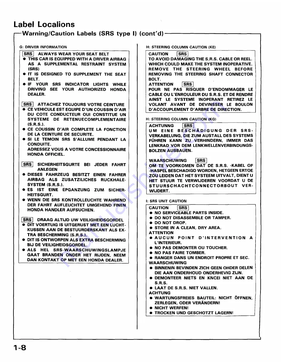 Honda 1991 Accord Aero Deck
1992 Accord Repair Manual Download Page 1297