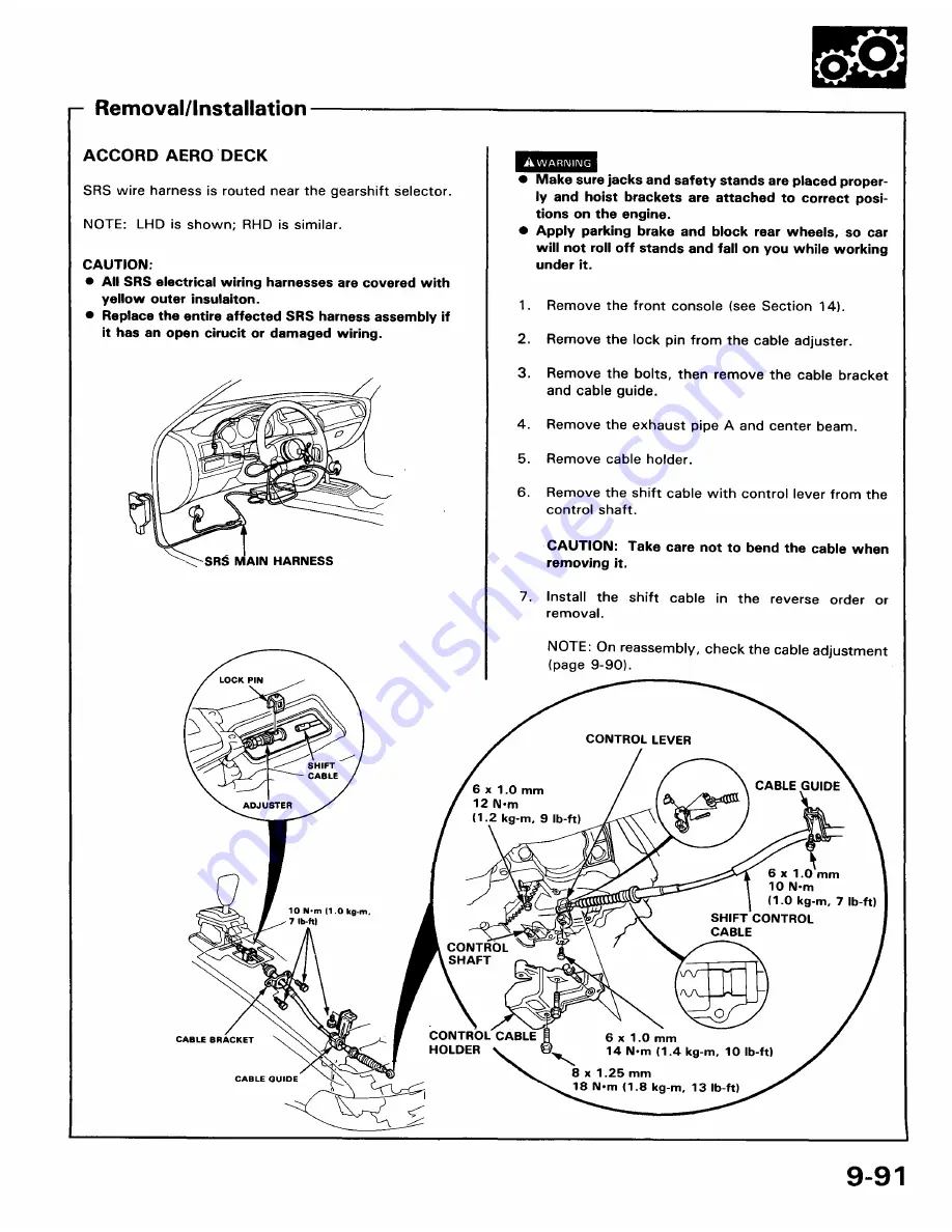 Honda 1991 Accord Aero Deck
1992 Accord Repair Manual Download Page 1470