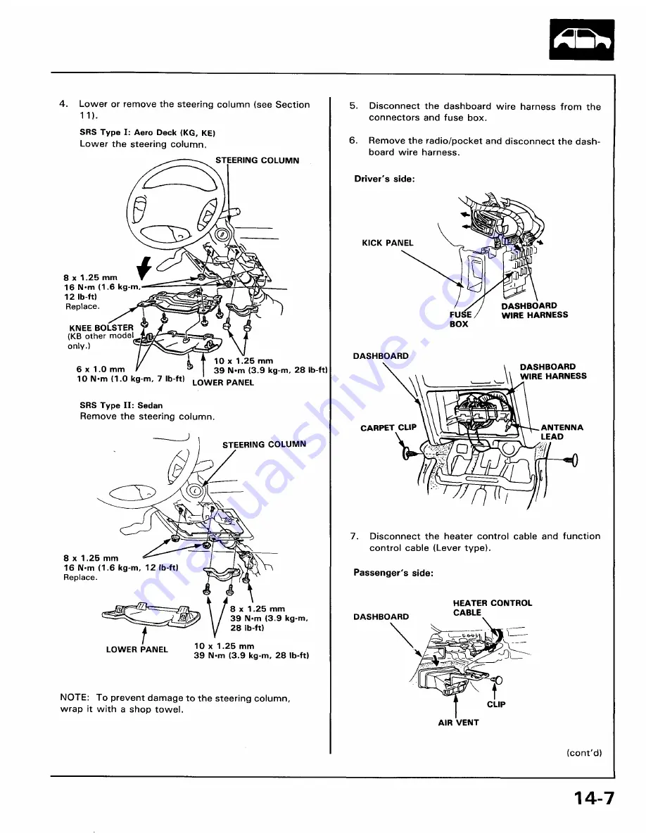 Honda 1991 Accord Aero Deck
1992 Accord Repair Manual Download Page 1546