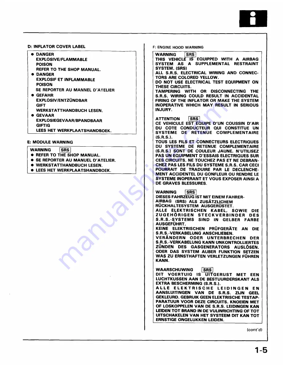 Honda 1991 Accord Aero Deck
1992 Accord Repair Manual Download Page 1716