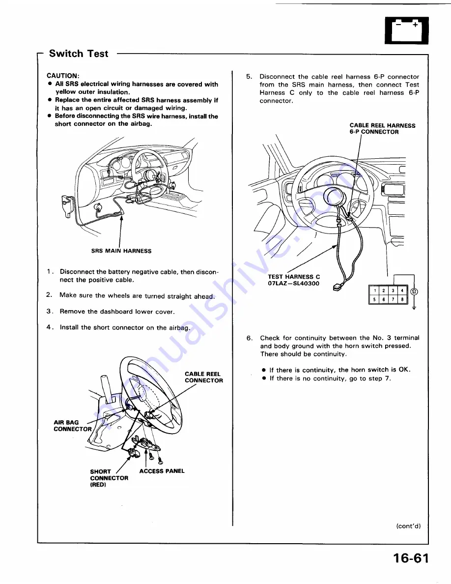 Honda 1991 Accord Aero Deck
1992 Accord Repair Manual Download Page 1849