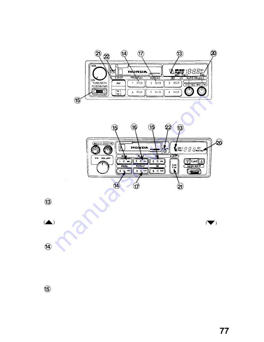 Honda 1992 Accord Wagon Owner'S Manual Download Page 78