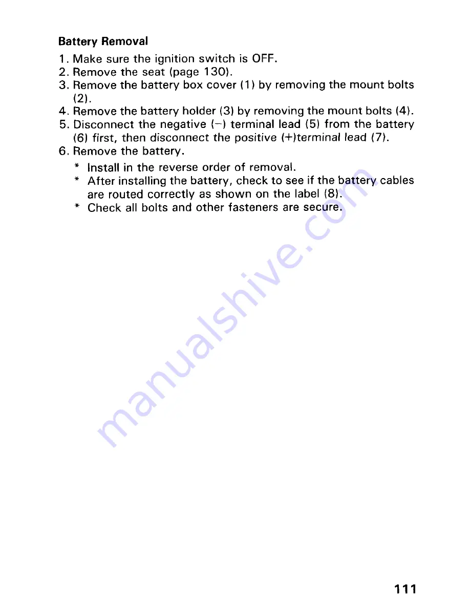 Honda 1992 TRX300FW Fourtrax 300 4x4 Owner'S Manual Download Page 117