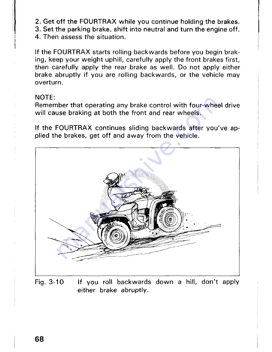 Honda 1993 TRX300FW Fourtrax 300 4x4 Скачать руководство пользователя страница 74