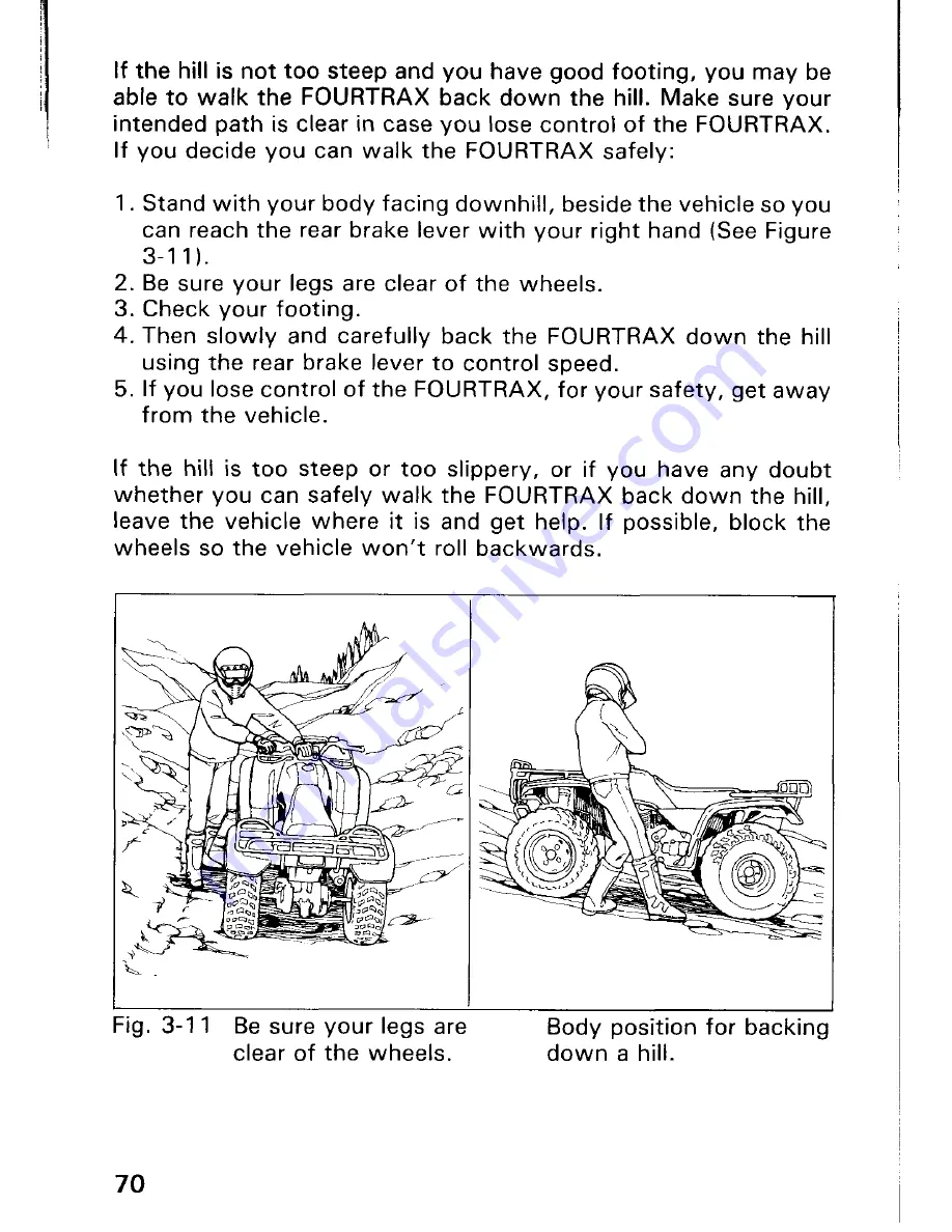 Honda 1993 TRX300FW Fourtrax 300 4x4 Owner'S Manual Download Page 76