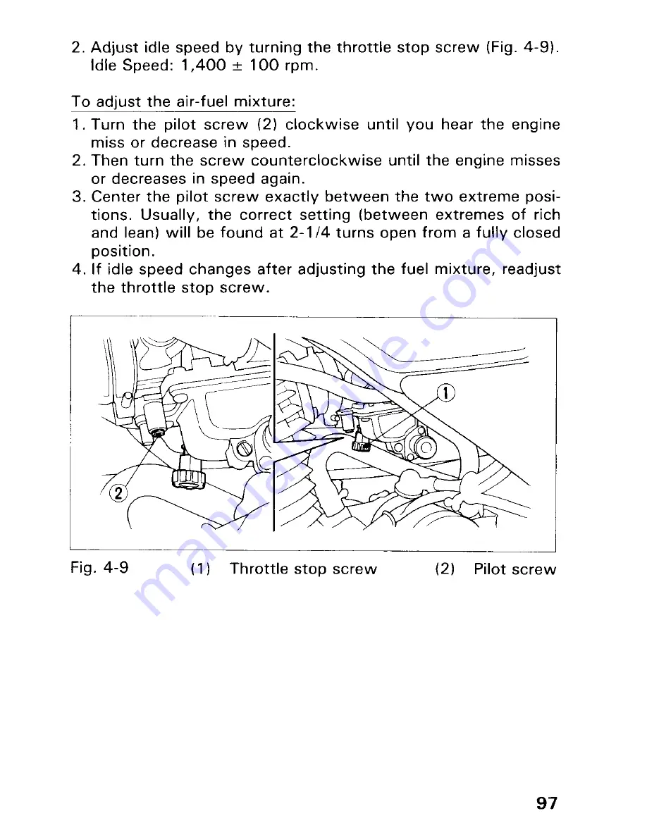 Honda 1993 TRX300FW Fourtrax 300 4x4 Owner'S Manual Download Page 103