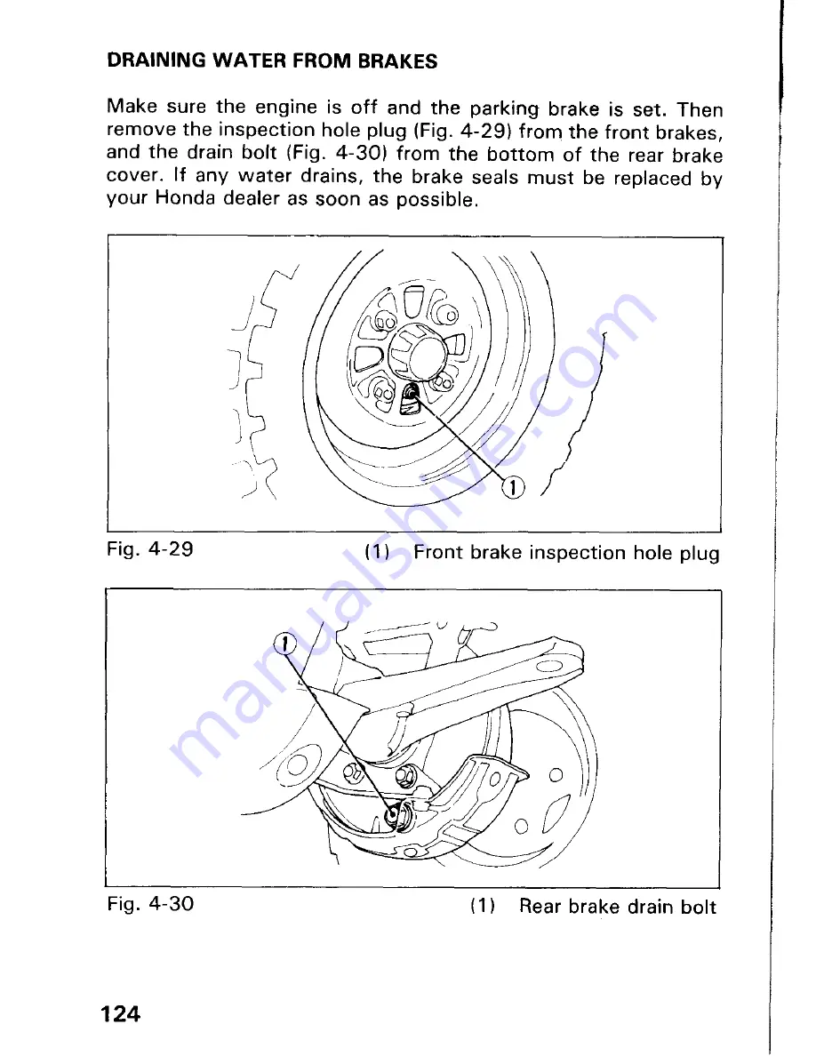 Honda 1993 TRX300FW Fourtrax 300 4x4 Owner'S Manual Download Page 130