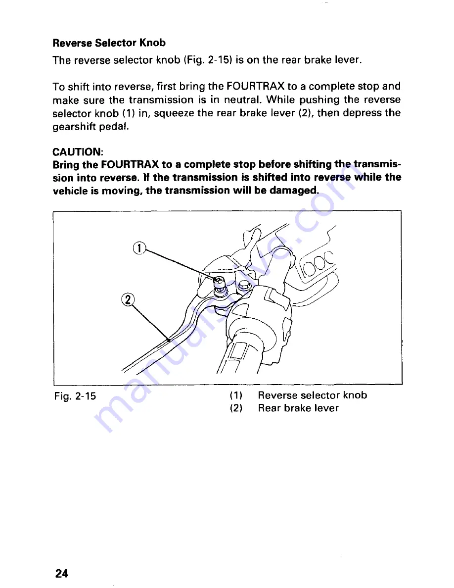 Honda 1995 Fourtrax 300 Owner'S Manual Download Page 28