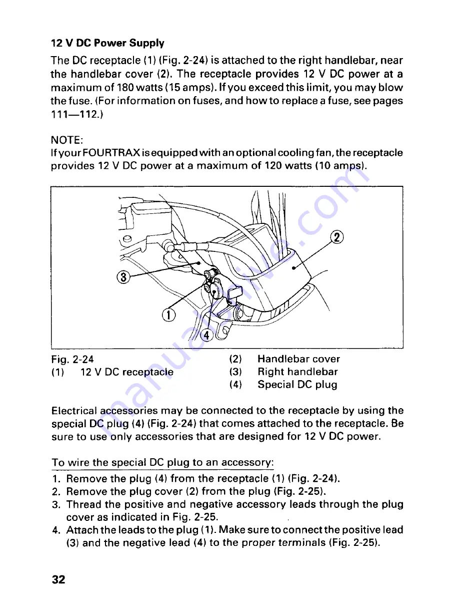 Honda 1995 Fourtrax 300 Owner'S Manual Download Page 36