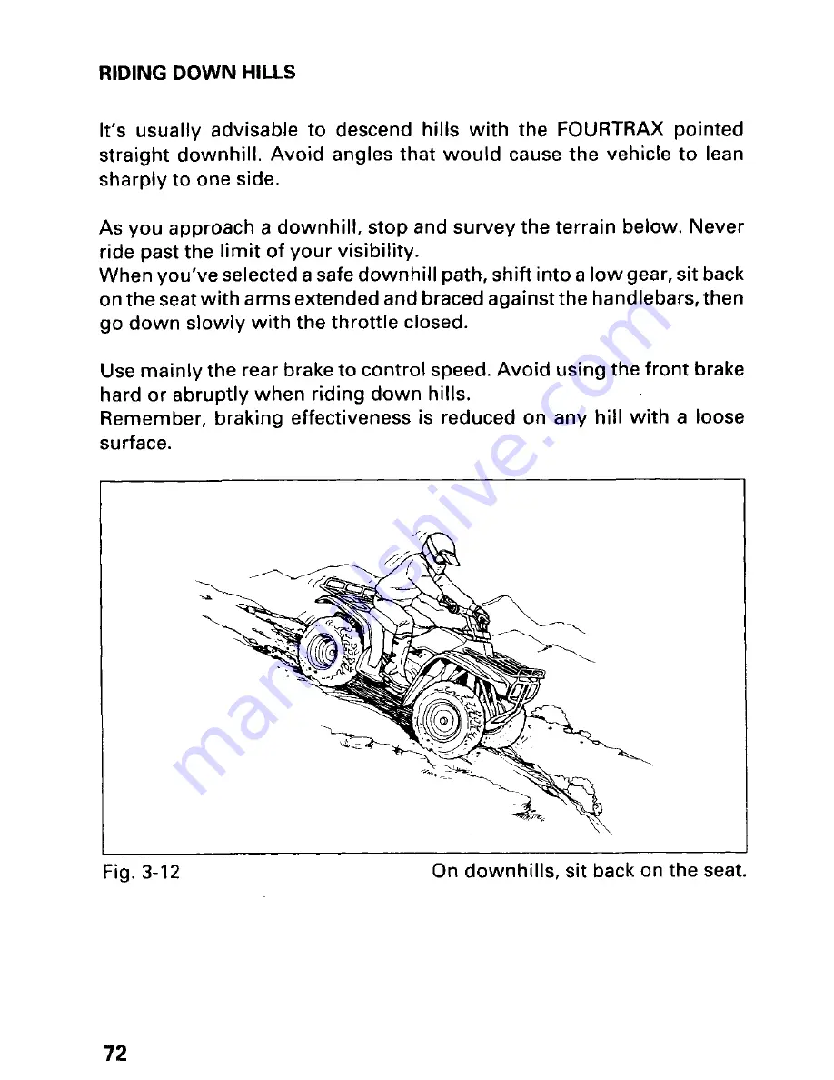 Honda 1995 Fourtrax 300 Owner'S Manual Download Page 76