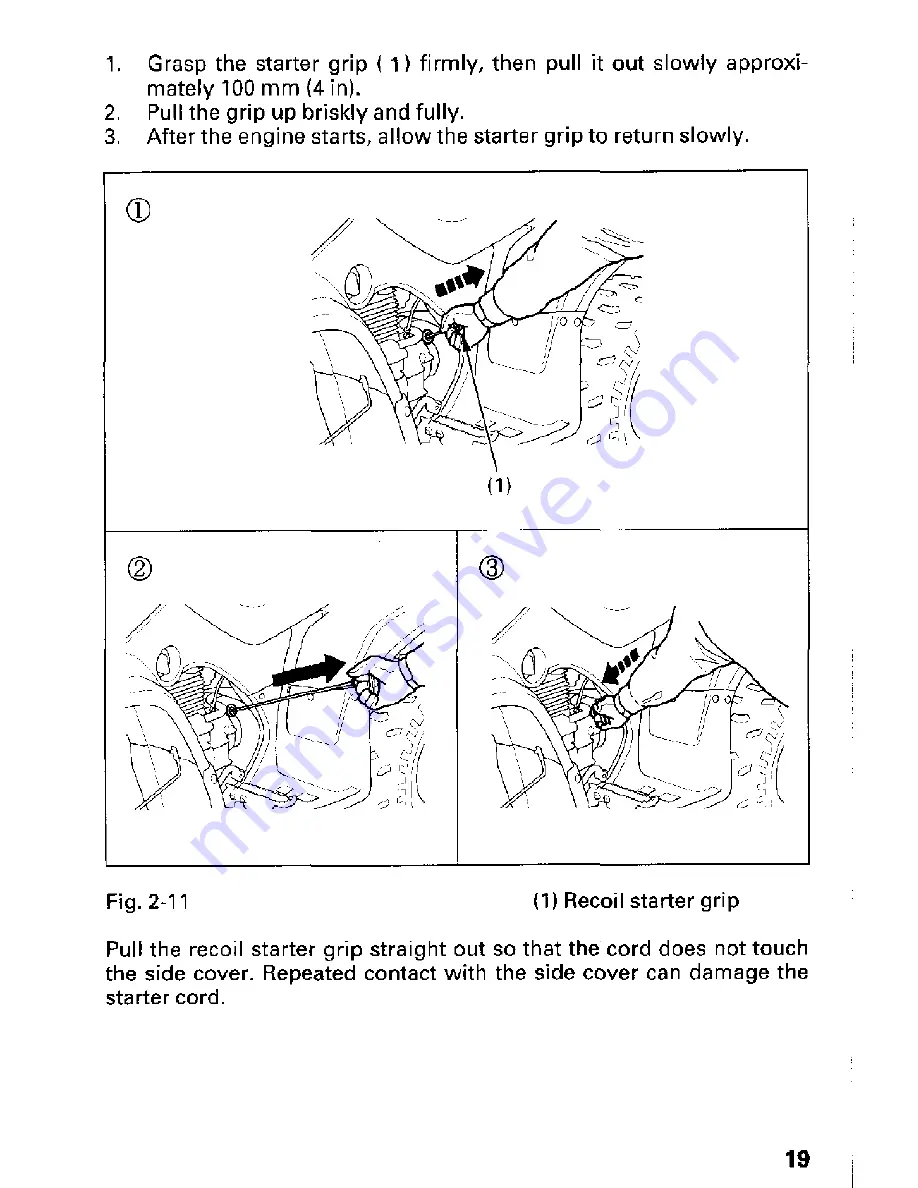 Honda 1997 Fourtrax TRX250 Owner'S Manual Download Page 25