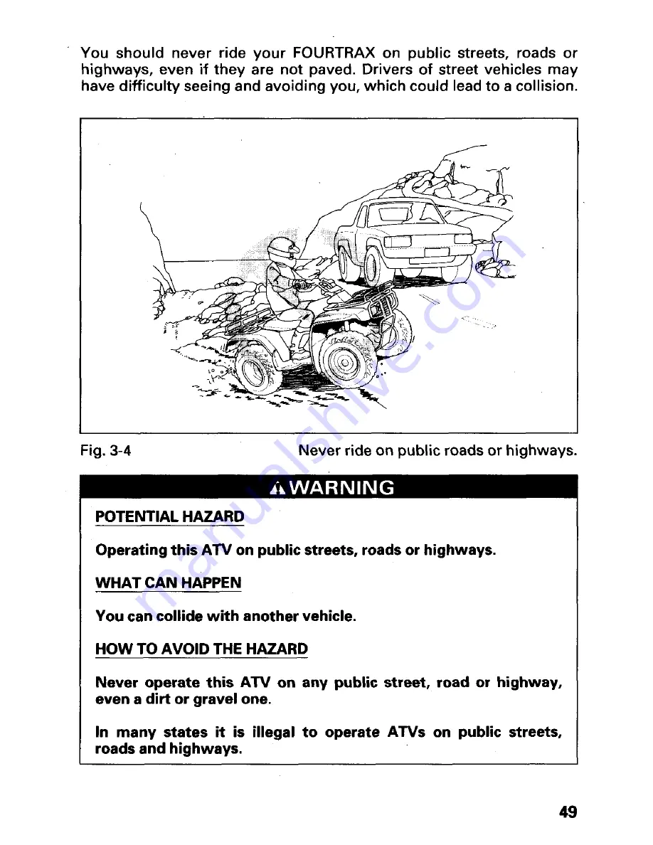 Honda 1997 TRX300 Fourtrax 300 Owner'S Manual Download Page 55