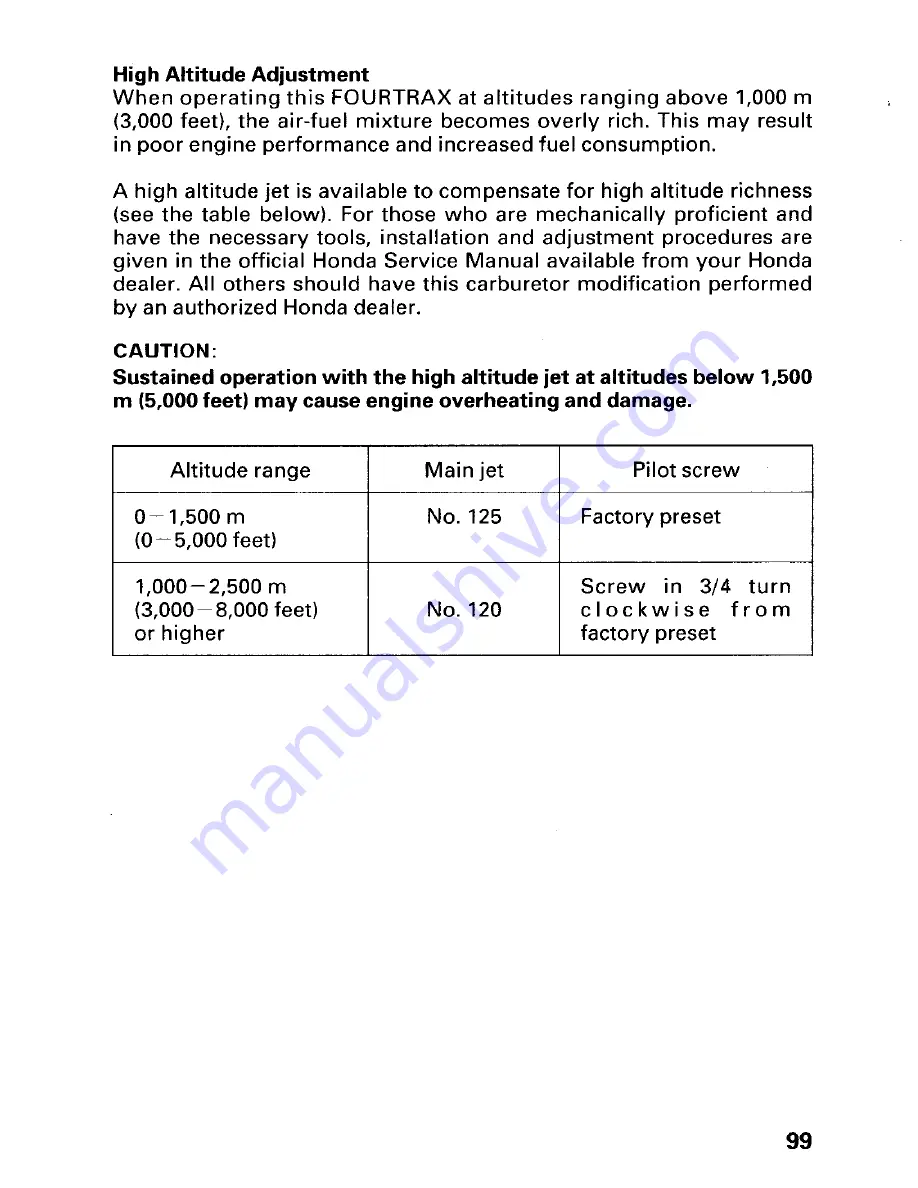 Honda 1997 TRX300 Fourtrax 300 Owner'S Manual Download Page 105