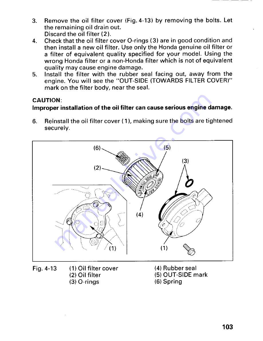 Honda 1997 TRX300 Fourtrax 300 Owner'S Manual Download Page 109