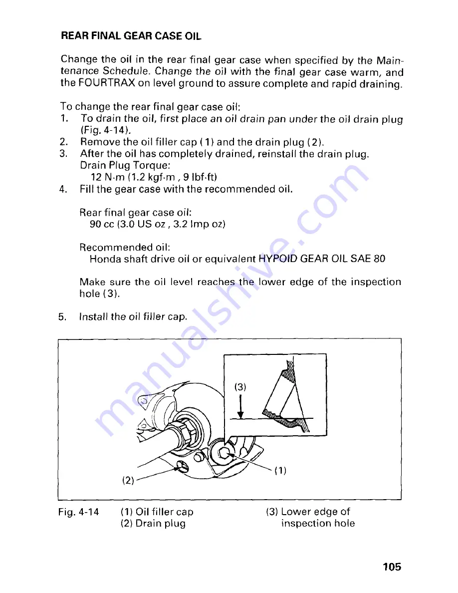 Honda 1997 TRX300 Fourtrax 300 Owner'S Manual Download Page 111