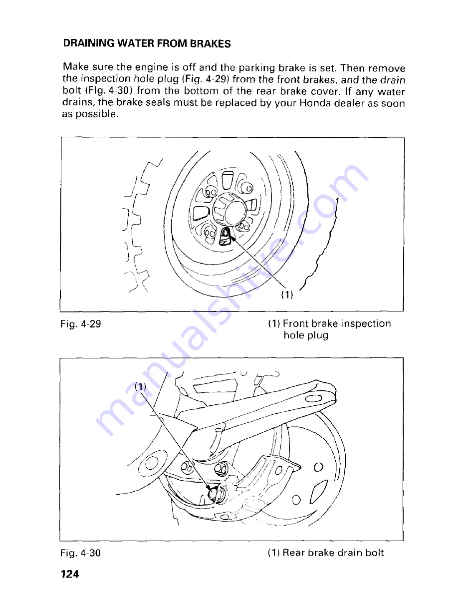 Honda 1997 TRX300 Fourtrax 300 Owner'S Manual Download Page 130