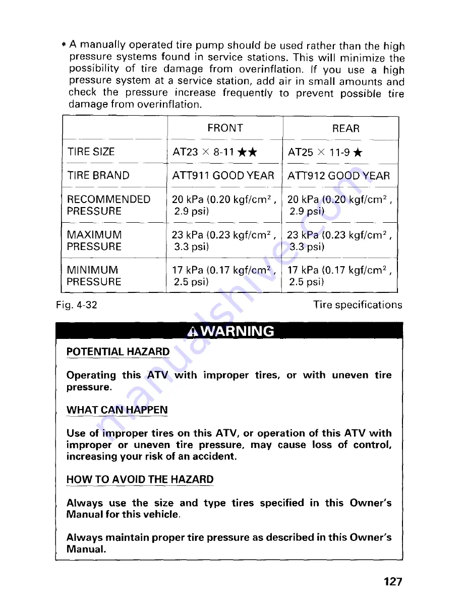 Honda 1997 TRX300 Fourtrax 300 Owner'S Manual Download Page 133