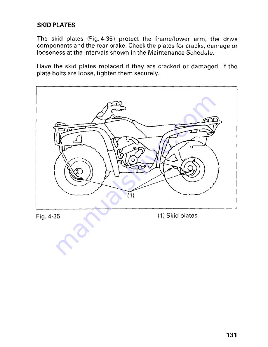 Honda 1997 TRX300 Fourtrax 300 Owner'S Manual Download Page 137