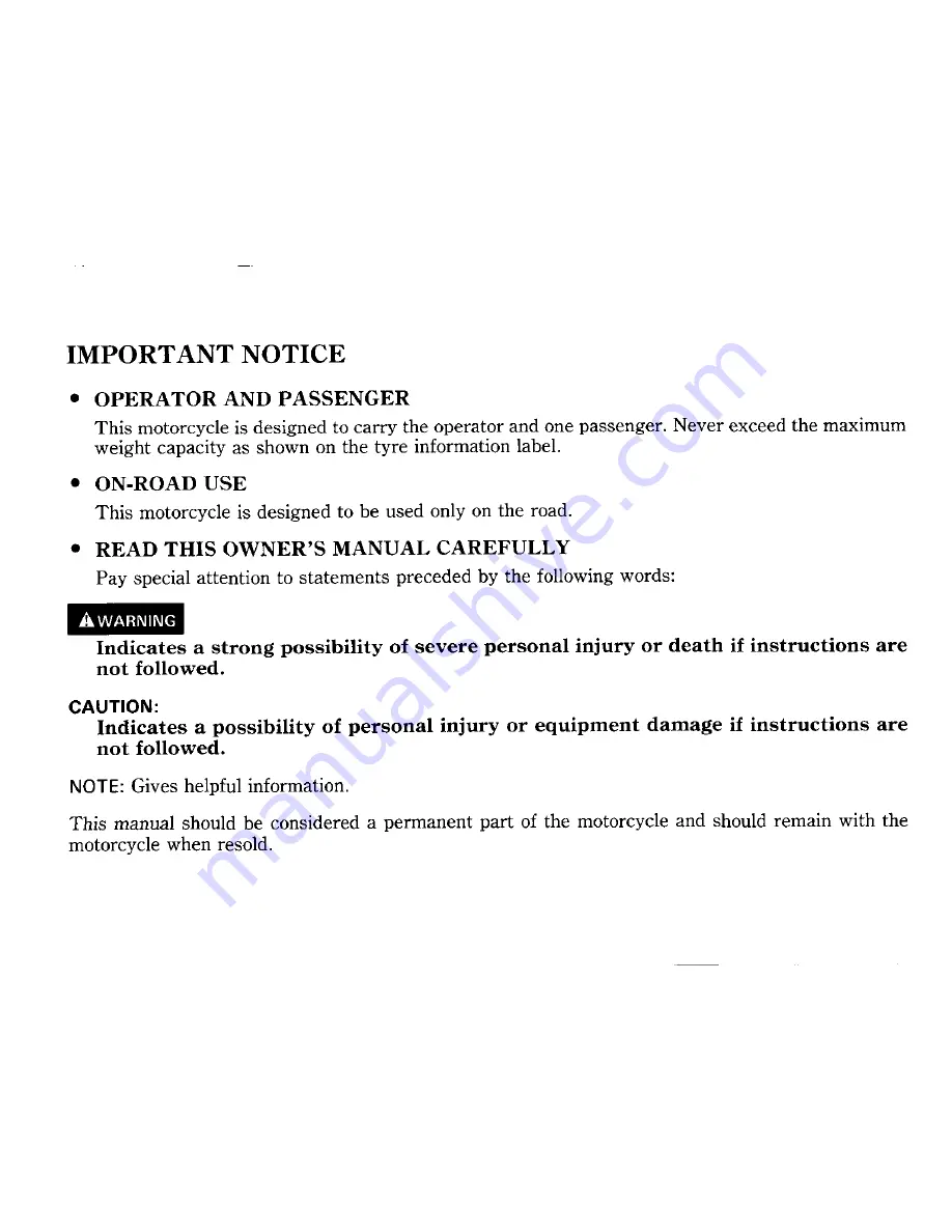 Honda 1998 CD250U Owner'S Manual Download Page 2