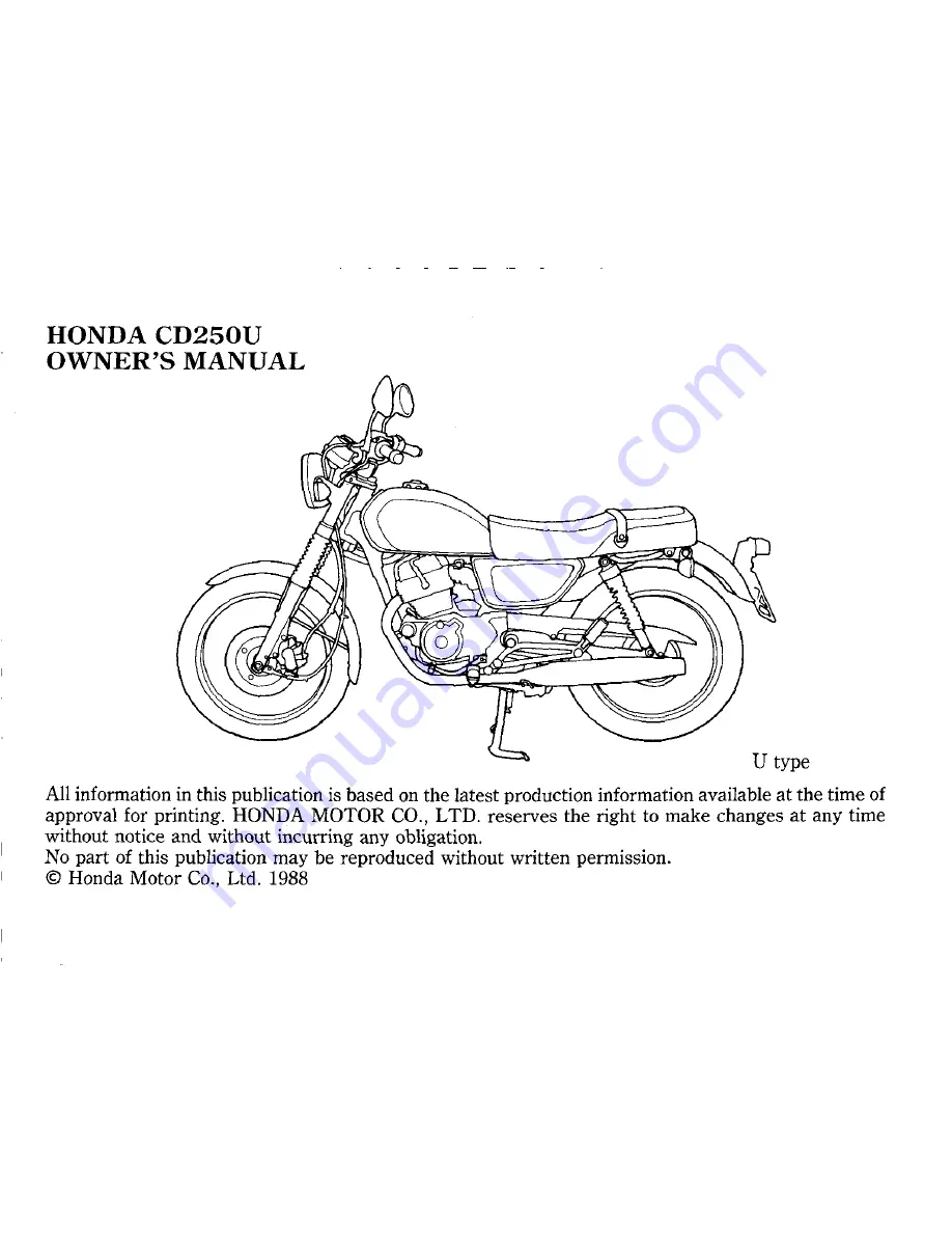 Honda 1998 CD250U Owner'S Manual Download Page 3