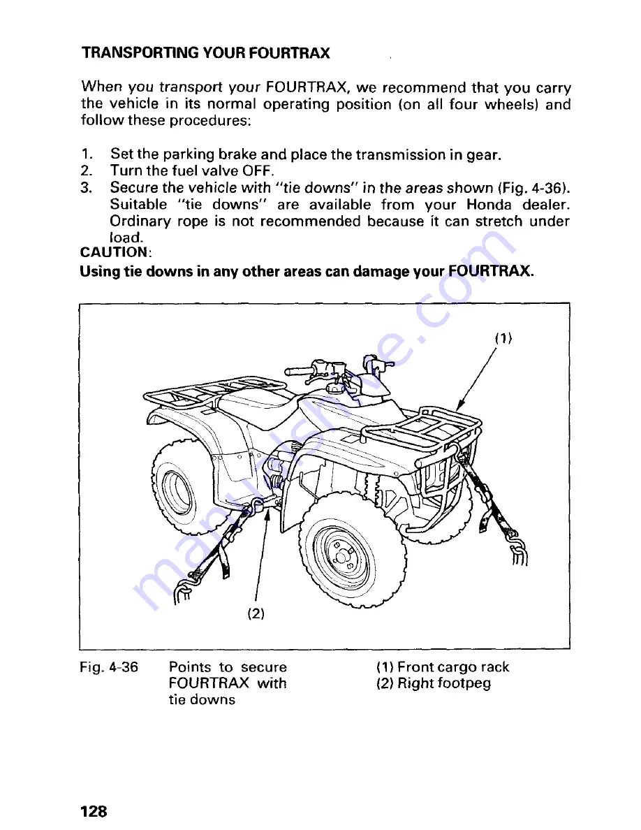 Honda 1998 TRX250 Скачать руководство пользователя страница 133