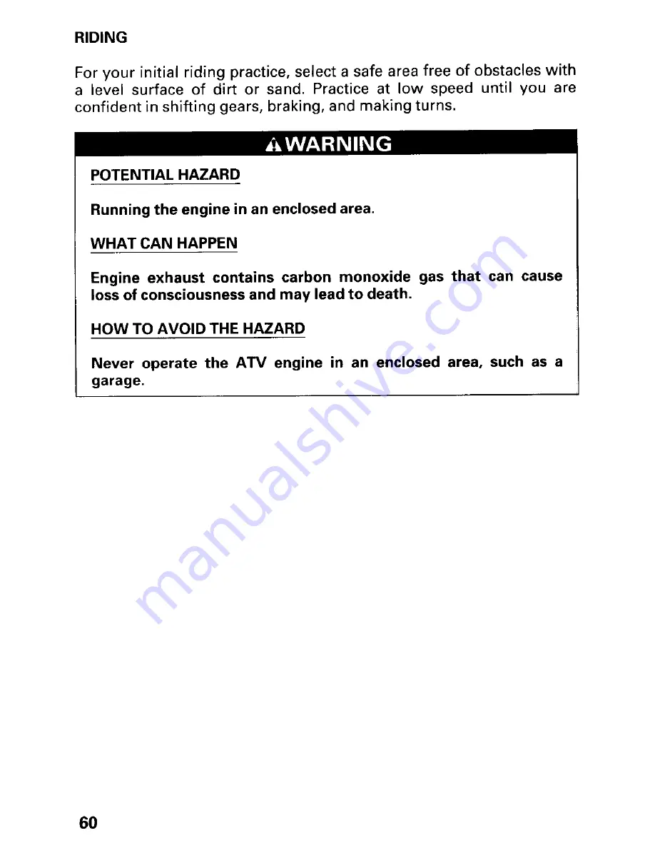 Honda 1999 TRX300FW Owner'S Manual Download Page 66