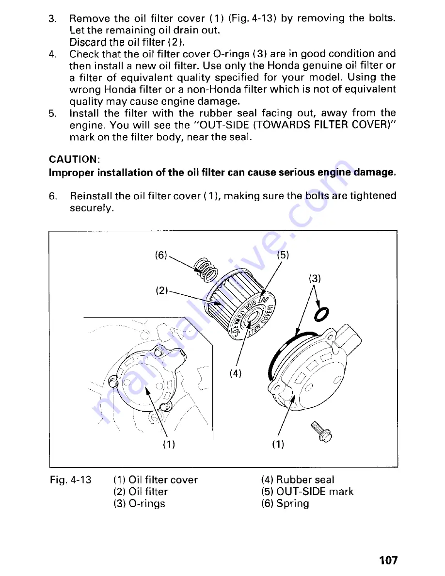 Honda 1999 TRX300FW Owner'S Manual Download Page 113