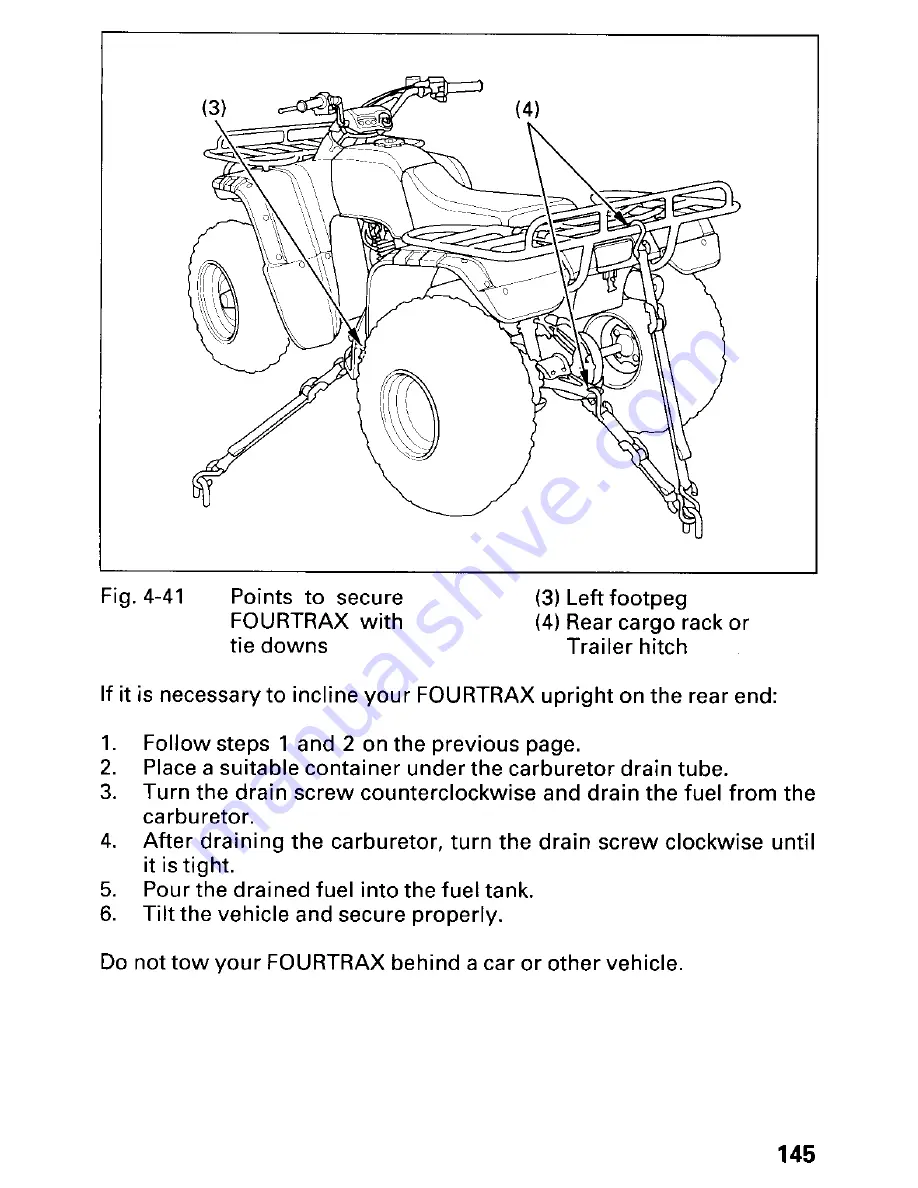 Honda 1999 TRX300FW Owner'S Manual Download Page 151