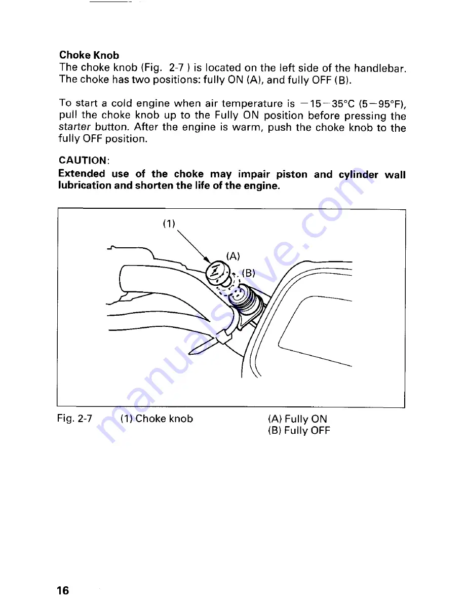 Honda 2000 TRX 350FE FourTrax Rancher 4x4 ES Owner'S Manual Download Page 20