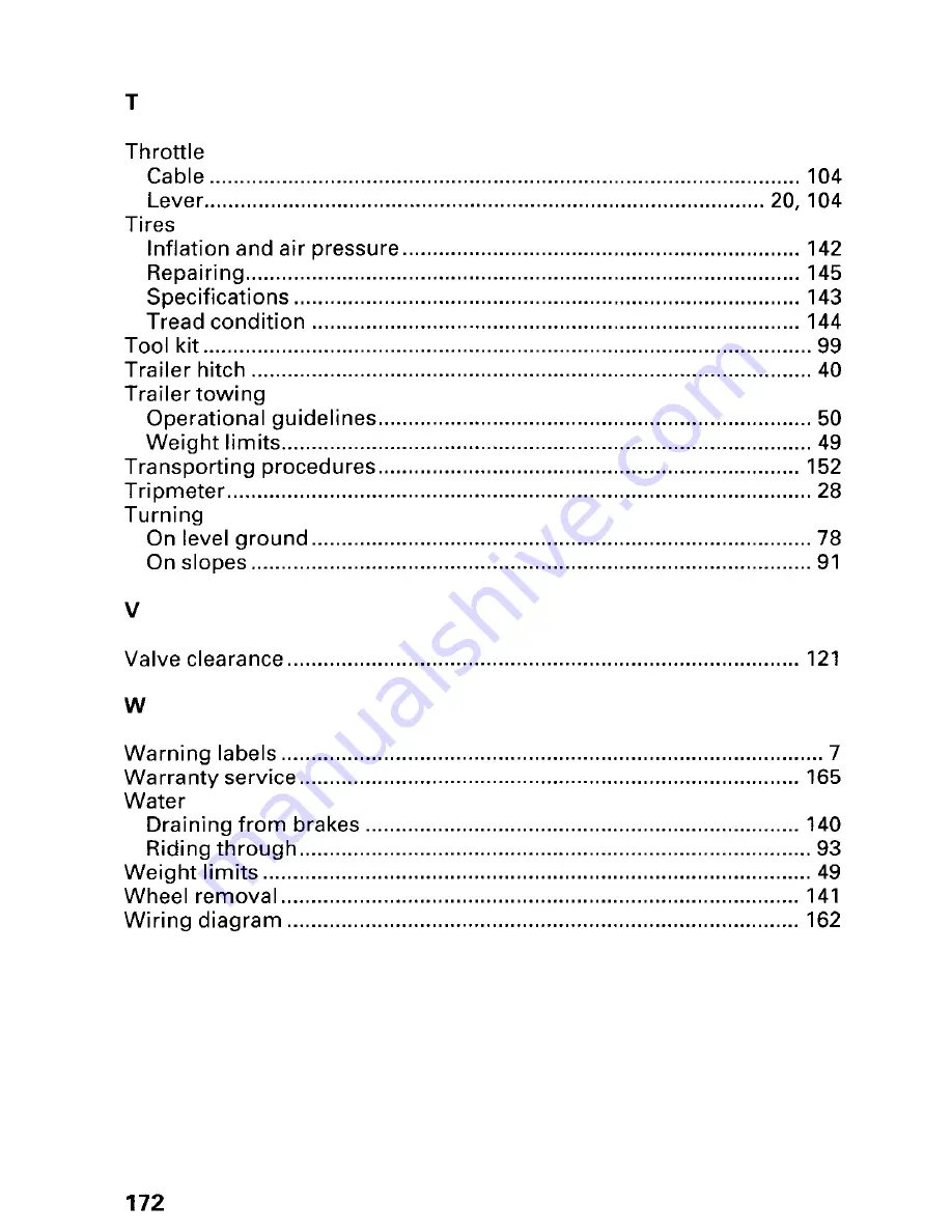 Honda 2000 TRX 350FE FourTrax Rancher 4x4 ES Owner'S Manual Download Page 176