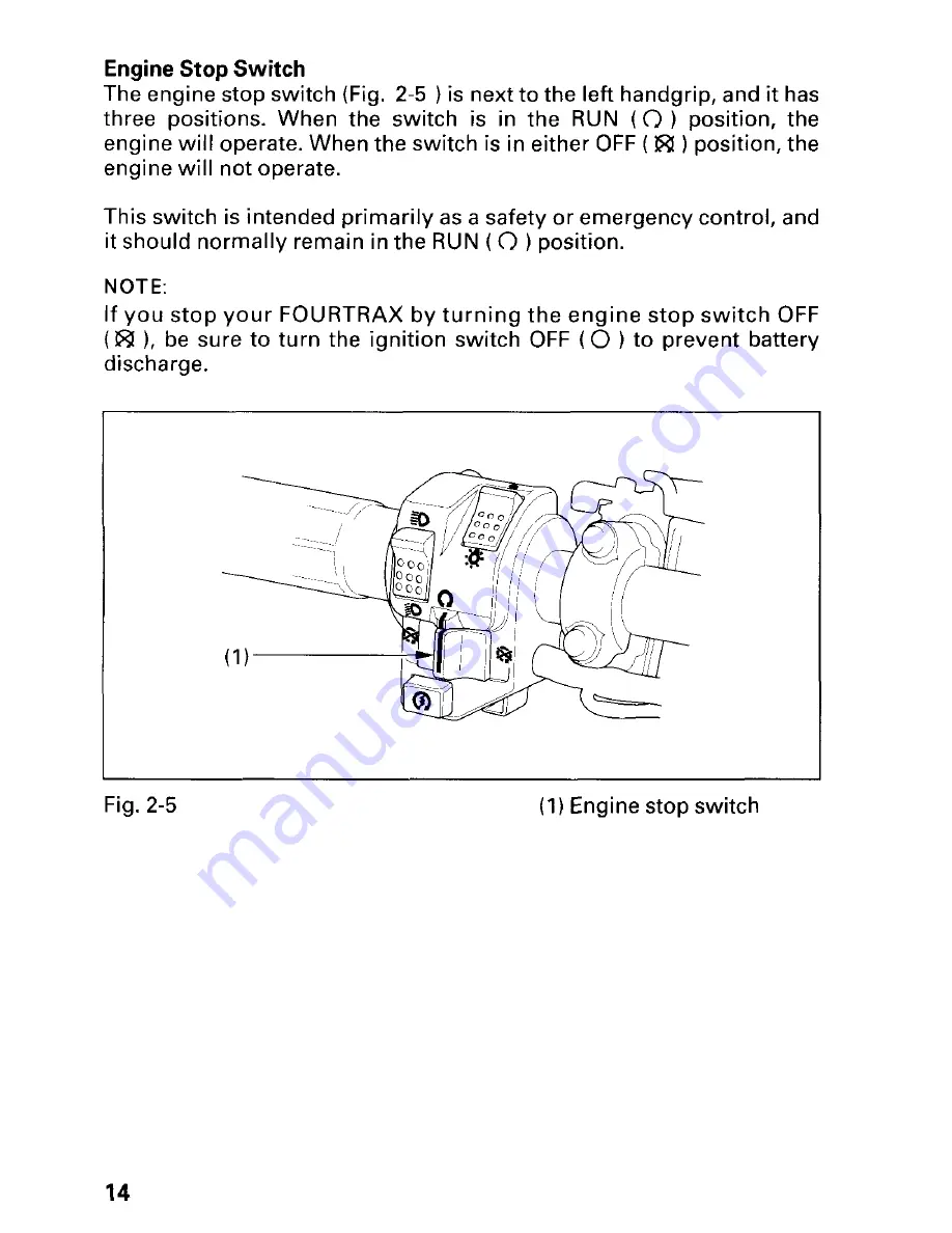 Honda 2000 TRX400EX FourTrax Owner'S Manual Download Page 20