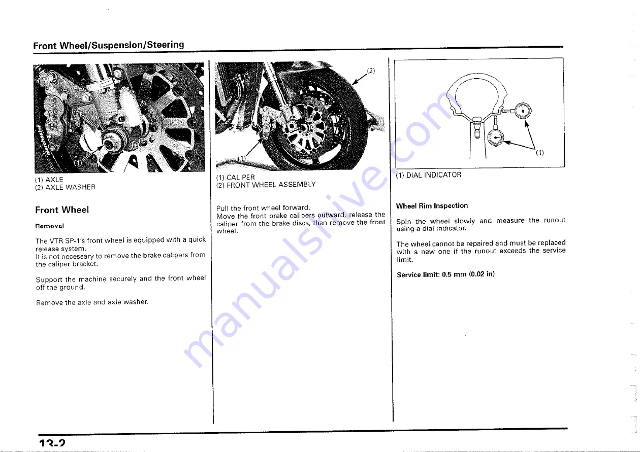 Honda 2000-VTR1000 SP1 Owner'S Manual Download Page 149