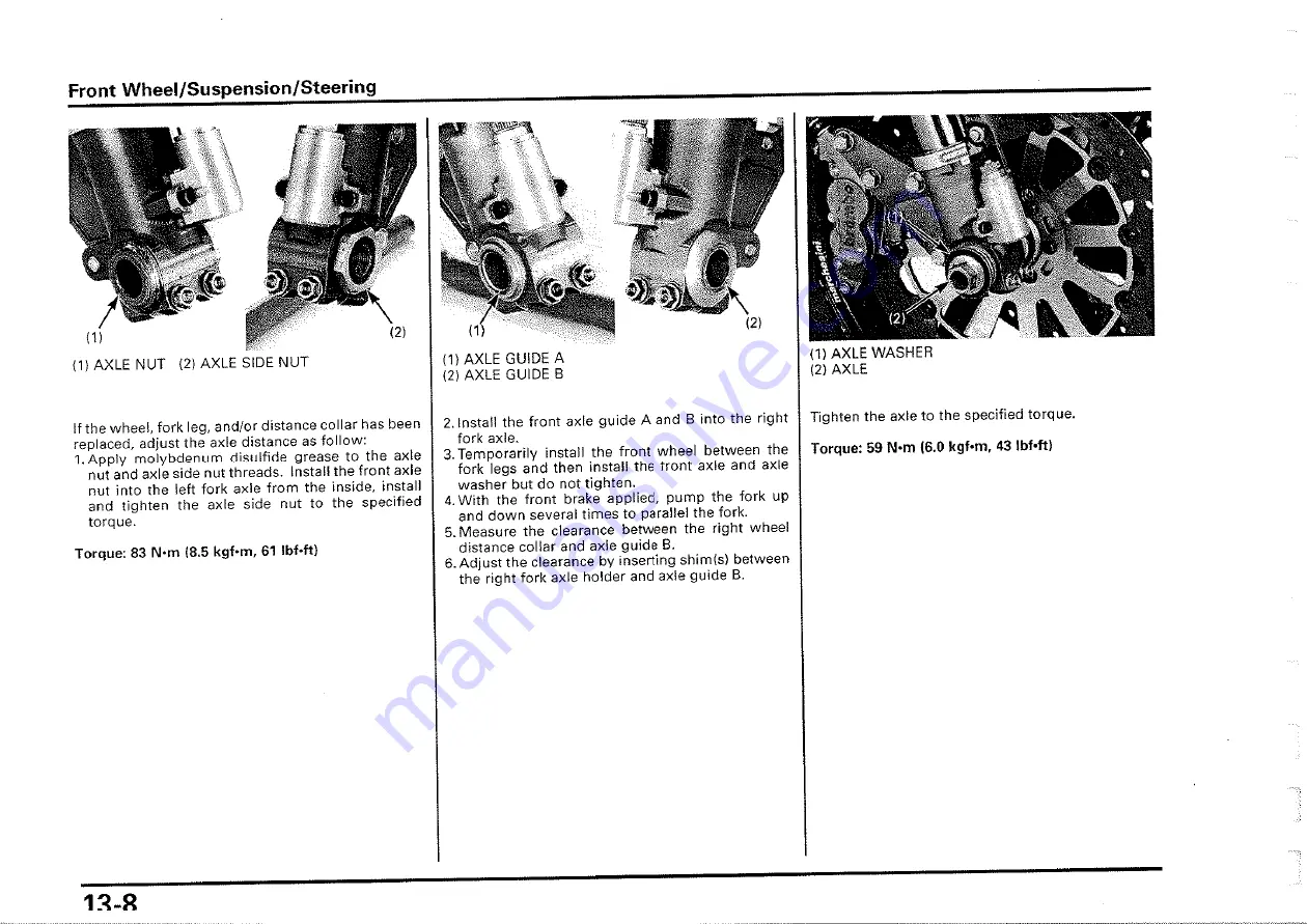 Honda 2000-VTR1000 SP1 Owner'S Manual Download Page 155