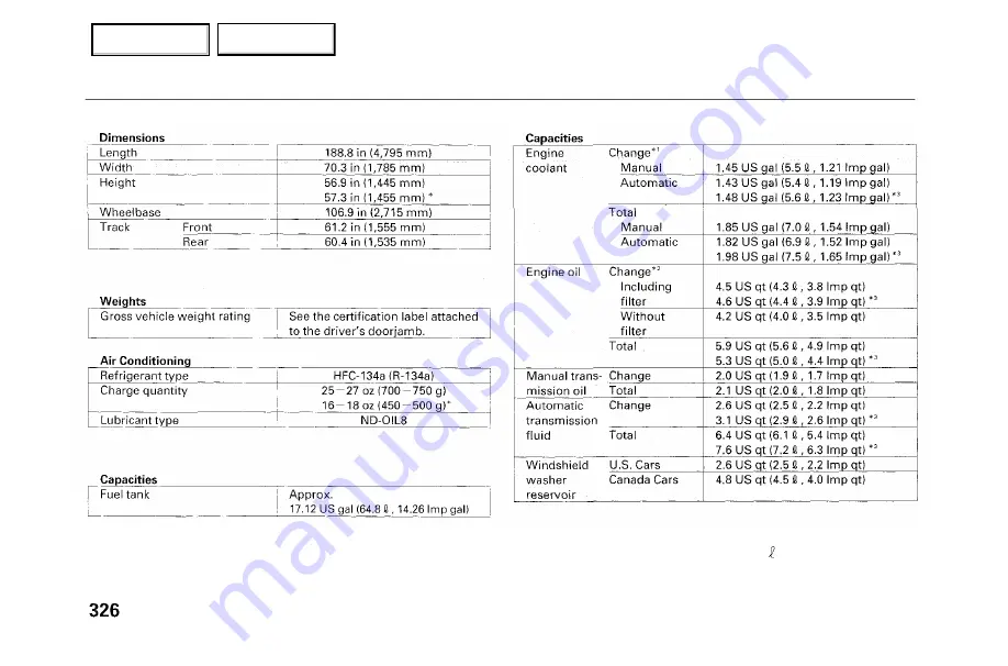 Honda 2001 Accord Sedan Owner'S Manual Download Page 329