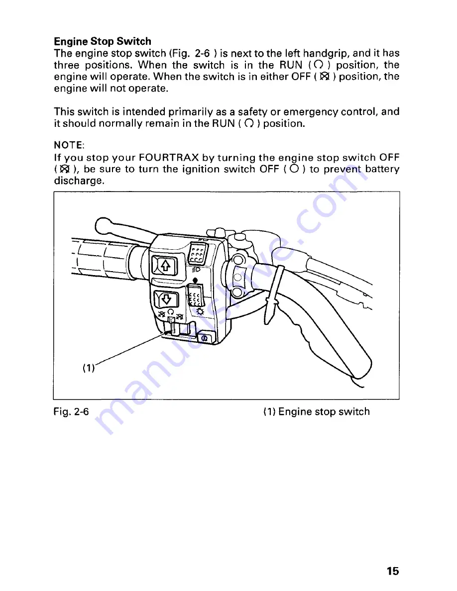 Honda 2001 TRX 450ES Fourtrax Foreman Owner'S Manual Download Page 19