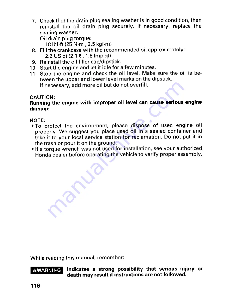 Honda 2001 TRX 450ES Fourtrax Foreman Owner'S Manual Download Page 120