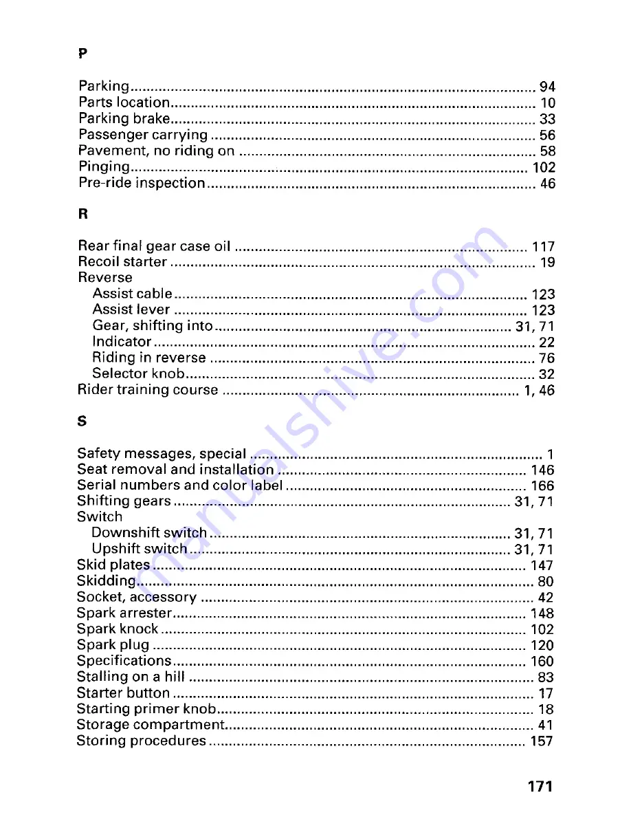 Honda 2001 TRX 450ES Fourtrax Foreman Owner'S Manual Download Page 175