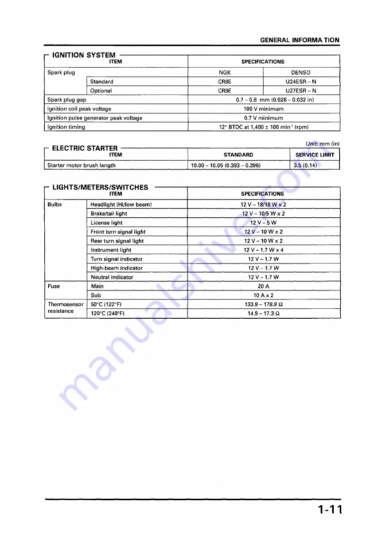 Honda 2002 CBR150R Manual Download Page 14