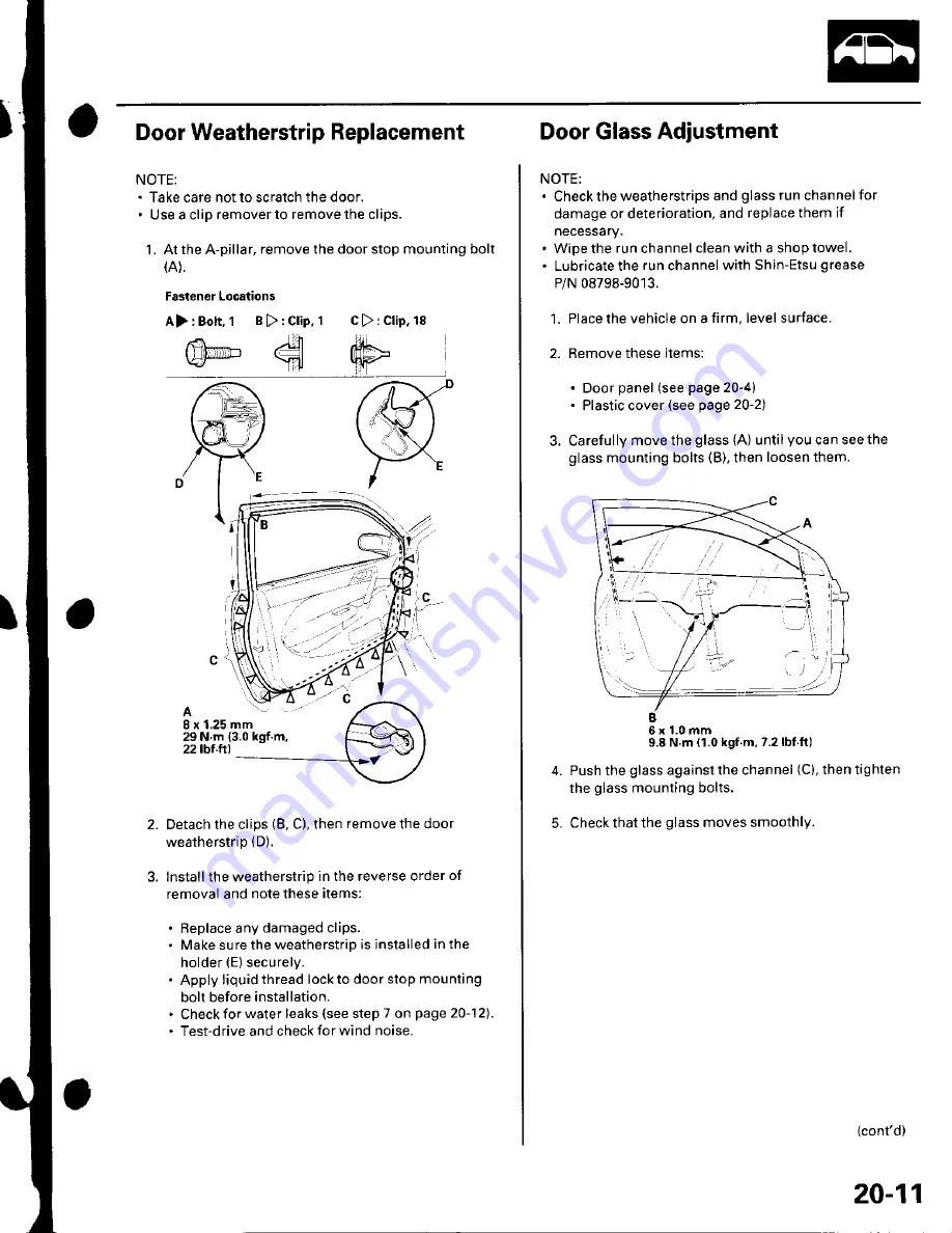 Honda 2002 Civic Hatchback Скачать руководство пользователя страница 12