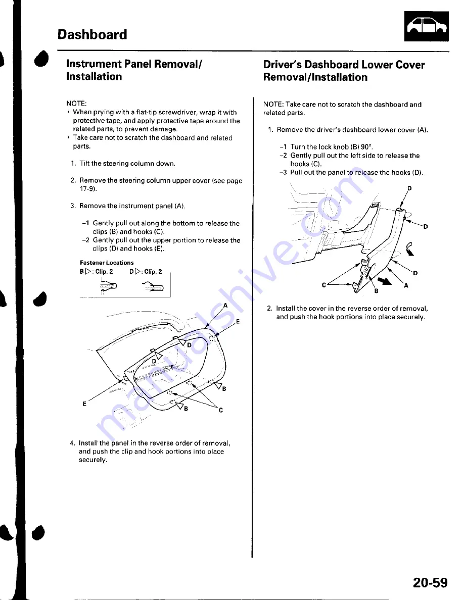 Honda 2002 Civic Hatchback Service Manual Download Page 60