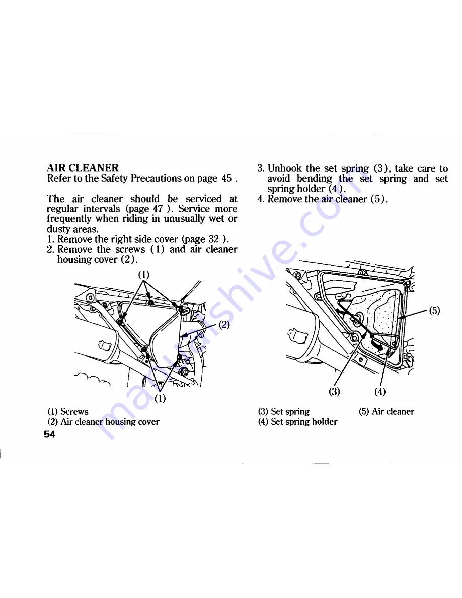 Honda 2002 CRF230F Owner'S Manual Download Page 64